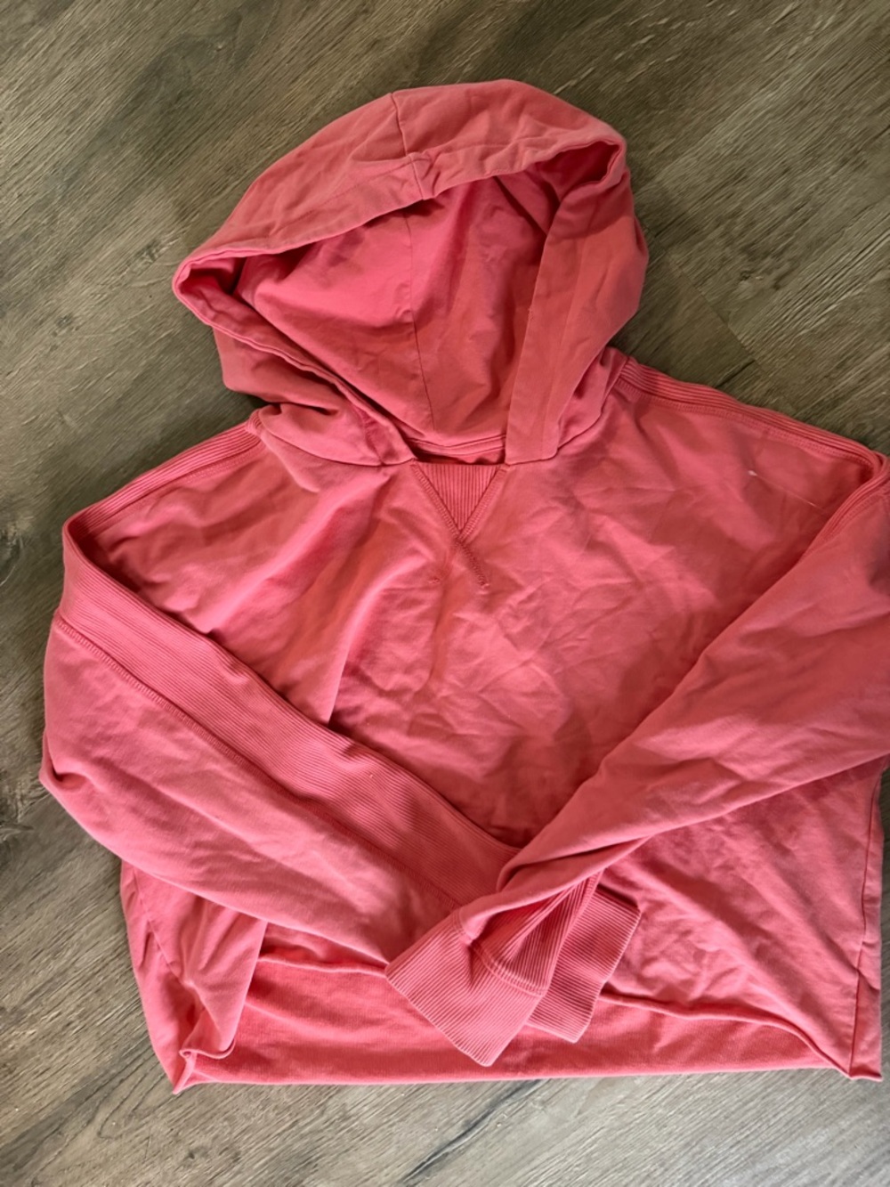 Offline by Aerie Coral Pink Hooded Pullover Sweatshirt